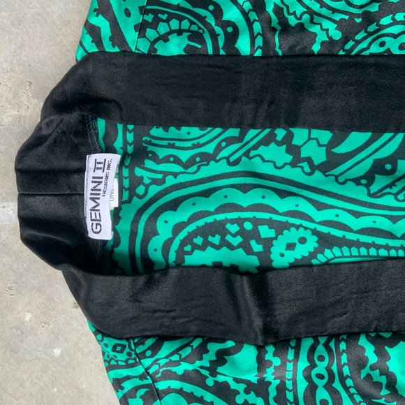 Vintage Paisley Satin Silk Women's Long Sleeve Lounge robe House Coat - Picture 2 of 4